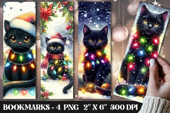 Black Cat Bookmark, Christmas Bookmarks