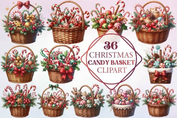 Christmas Candy Basket Clipart Review