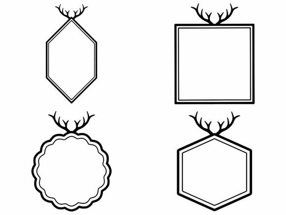 Christmas Deer Antler Frame Background for Illustrations
