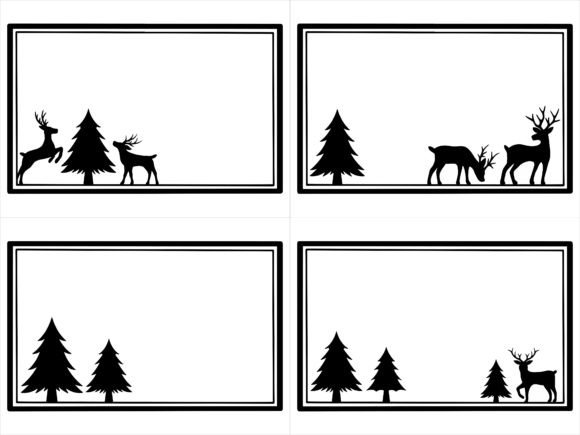 Christmas Frame Line Art Background for Illustrations