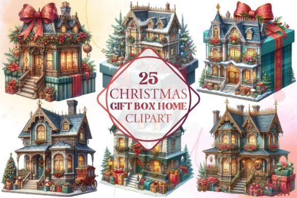 Christmas Gift Box Home Clipar: Freebies Review for Sellers