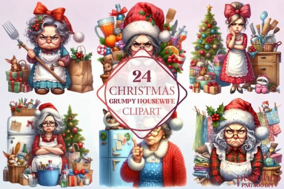 Christmas Grumpy Housewife Clipart: A Review for Illustrations and Blog Design