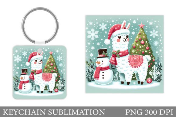 Christmas Lama Keychain Sublimation: A Designer's Review of Festive Illustrations