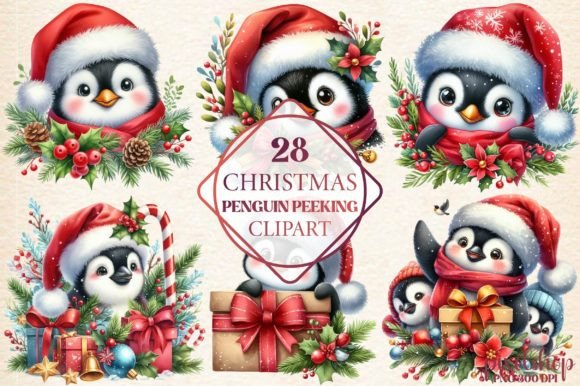 Christmas Penguin Peeking Clipart: A Designer’s Take on Freebies