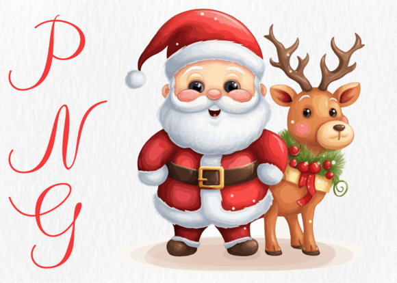 Christmas Santa Claus with Deer PNG Review