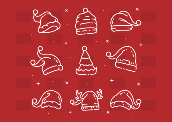 Christmas Santa Hat Collection Illustrations