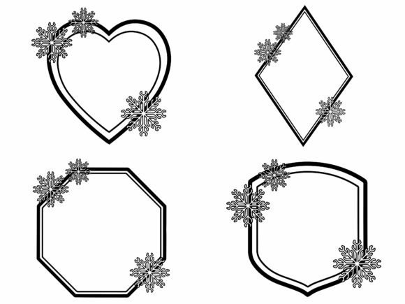 Christmas Snowflake Frame Background Review for Illustrations