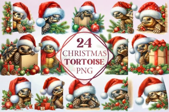 Christmas Tortoise Clipart and Freebies for Crafters