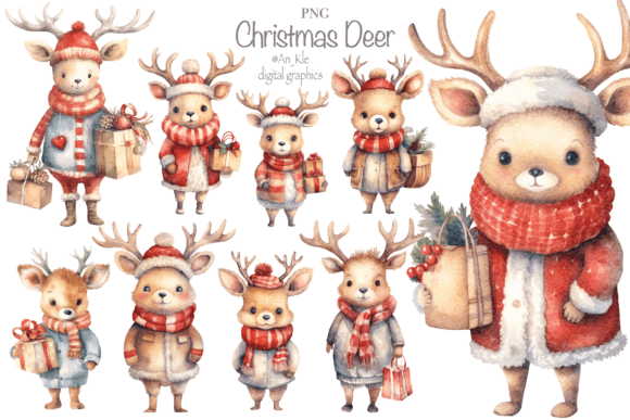 Cute Christmas Deer Set: A Designer’s Review of Seasonal Illustrations