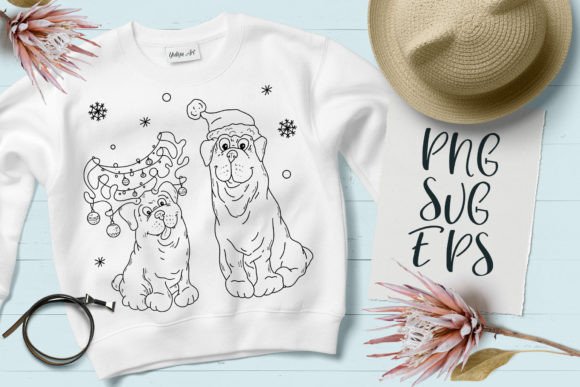 Cute Dog Christmas SVG, EPS Png