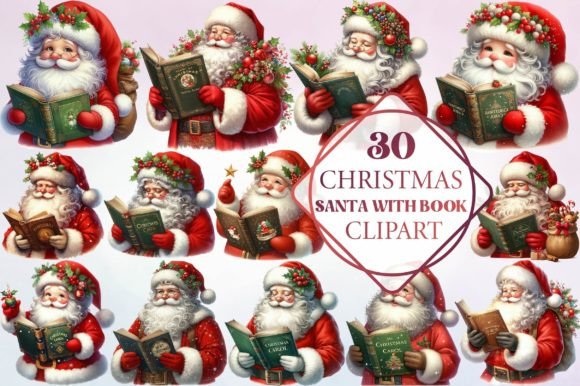 Review: Christmas Santa with Book Clipart