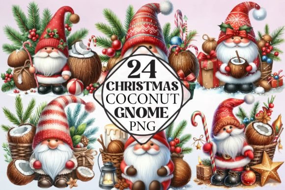 Watercolor Christmas Coconut Gnome: A Designer’s Review for Blog Graphics and Illustrations