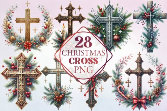 Watercolor Christmas Cross Clipart Review