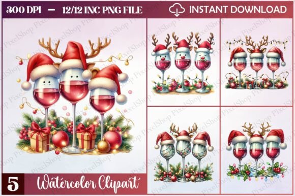 Watercolor Christmas Wine Glass Clipart: A Brand Designer’s Review