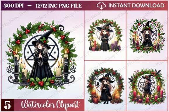 Watercolor Christmas Witch Clipart: A Designer’s Review for Seasonal Illustrations